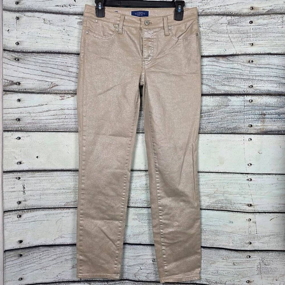 Talbots Flawless Slim Ankle Pants Champagne Metallic Size 2